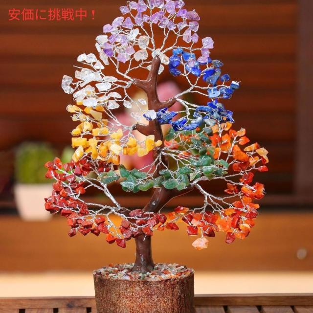 Crocon クロコン 七つのチャクラ 天然石の木 風水置物 Seven Chakra