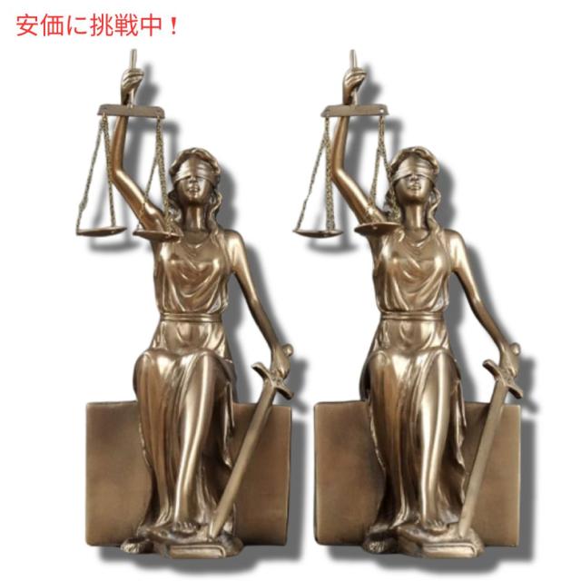 公明正大さの吉祥天像 かざり付けるブックエンド刻みつける Lady Justice Statue Decorative Bookends Sculpture
