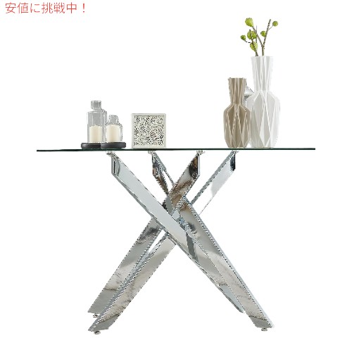 Edwin’s Choice エドウィンズチョイス モダン コンソールテーブル シルバーガラステーブル ソファテーブル WMTB03 Modern Style Console Table Sofa Table