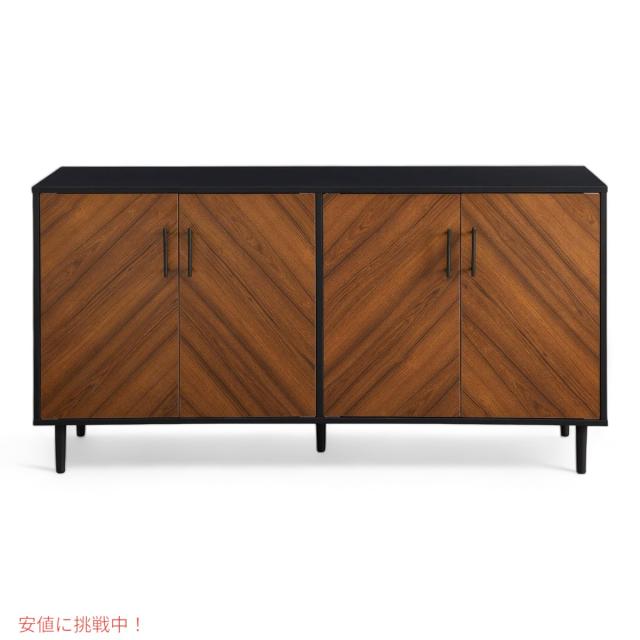 ウォーカーエディソン Walker Edison キーモダン ブックマッチ ビュッフェ 収納キャビネット 58インチ ブラック Caye Modern Bookmatch Buffet 58inch Black_2