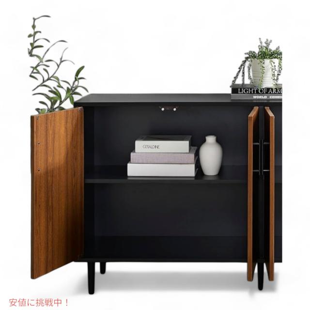 ウォーカーエディソン Walker Edison キーモダン ブックマッチ ビュッフェ 収納キャビネット 58インチ ブラック Caye Modern Bookmatch Buffet 58inch Black_6
