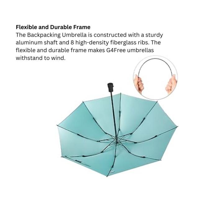 G4Free Liteflex ハイキングアンブレラ 折りたたみ傘 レイクブルー G4Free Liteflex Hiking Umbrella Mini Lake Blue_3