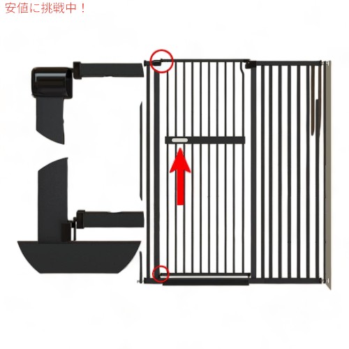 AIKSSOO エクストラトール キャット ゲート ワイドセーフティ ブラックメタル Extra Tall Cat Gate Wide Safety Black Metal_1