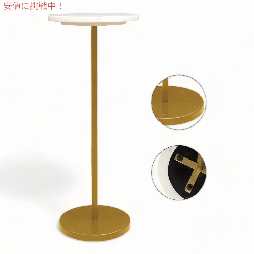 ボンベイ Bombay エレガント 大理石 サイドテーブル ラウンド ゴールド 10 x 26インチ Elegant Marble Side Table Round_1