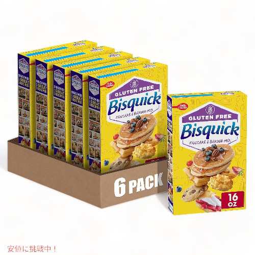 【6箱セット】Betty Crocker ベティークロッカー Bisquick パンケーキ & ベーキングミックス グルテンフリー 453g Pancake&Baking Mix Glの通販は