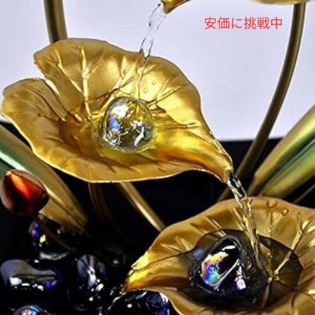 屋内噴水 4層蓮の葉 卓上ミニ滝 リラックス装飾 Greyhoo Indoor Fountain 4 Tier Lotus Leaf Tabletop Mini Waterfall_1