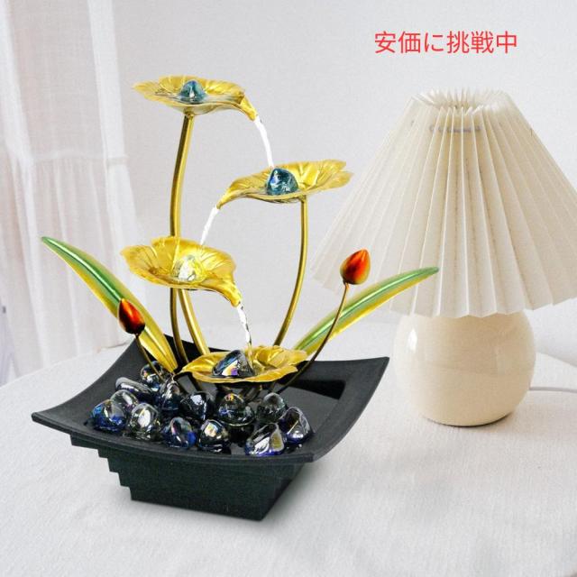 屋内噴水 4層蓮の葉 卓上ミニ滝 リラックス装飾 Greyhoo Indoor Fountain 4 Tier Lotus Leaf Tabletop Mini Waterfall_4