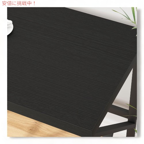 HSH モダン コンピューターデスク 55インチ [ブラックオーク] シンプル 金属 木製 テーブル Industrial Home Office Desk Metal and Wood Black Oak_2