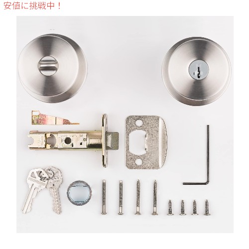 クイックセット Kwikset ピスモ ラウンド [サテンニッケル] エクステリア エントリー ドアノブ ?97402-893 Pismo Entry Door Knob with Lock and Key_2