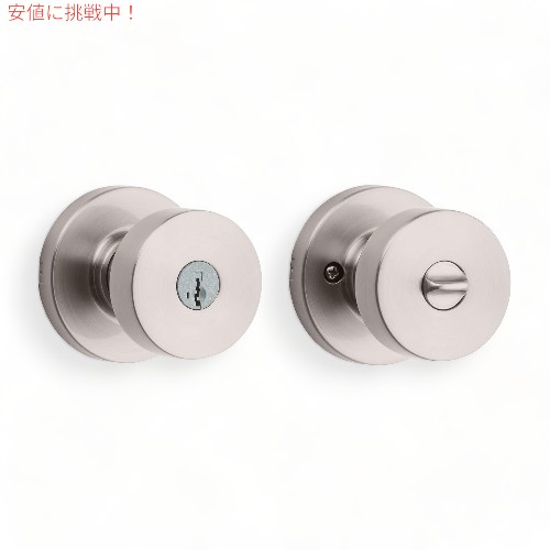 クイックセット Kwikset ピスモ ラウンド [サテンニッケル] エクステリア エントリー ドアノブ ?97402-893 Pismo Entry Door Knob with Lock and Key_3