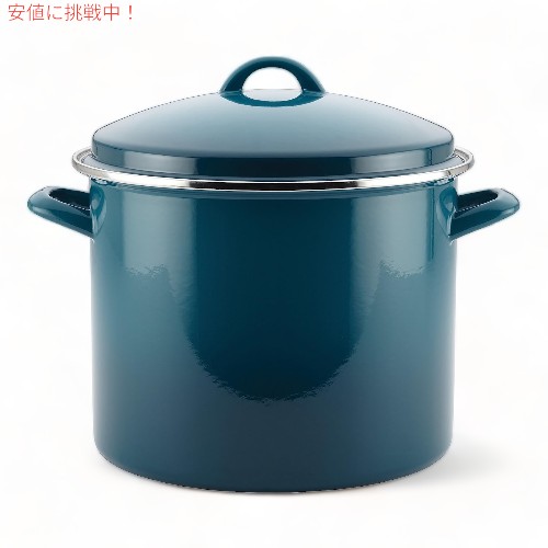 レイチェルレイ Rachael Ray 蓋付き スチール製 ストック ポット/ストックポット 11L [マリンブルー] Enamel on Steel Stockpot with Lid 12Qt Marine Blue