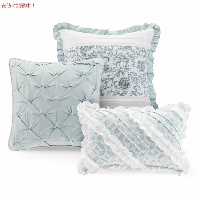 Madison Park MP12-2796 Dawn 9 Piece Dawn 100% Cotton Duvet Set, Queen , Aqua_2