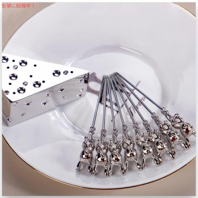 Mouse Shaped Cocktail Picks with Cheese Holder マウス型 カクテルピック 8本（チーズ型ホルダー付き） ステンレススチール製_4