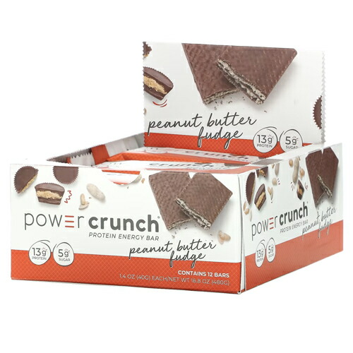 パワークランチ プロテインバー ピーナッツバターファッジ 12本セット（Power Crunch Peanut Butter Fudge )の