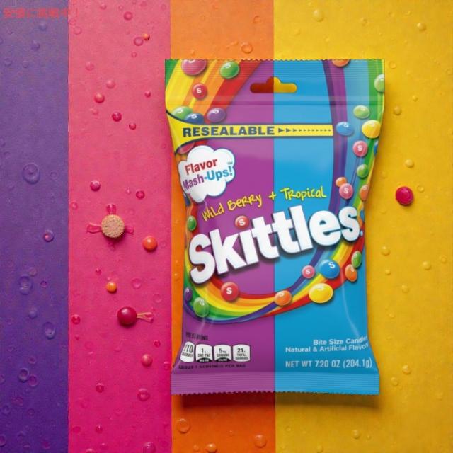 【12個セット】スキトルズ フルーツキャンディー ワイルドベリー ＆ トロピカル 204.1g（7.2oz）x12 Skittles Flavor Mash-Ups Wild Berry and Tropical