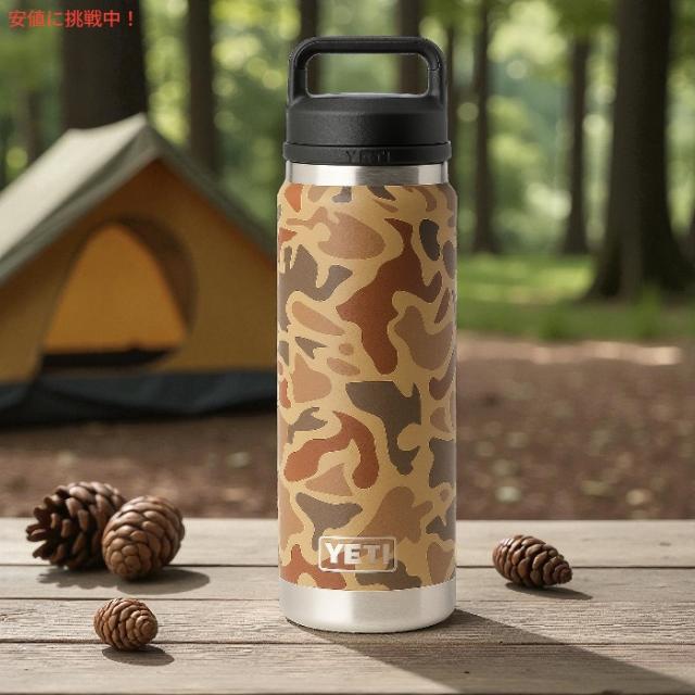 YETI イエティ ランブラー ボトル 26 oz チャグキャップ付き ウェットランズカモ 水筒 保温 保冷 769ml Rambler 26 oz Bottle With Chug Cap Wetlands Camo_1