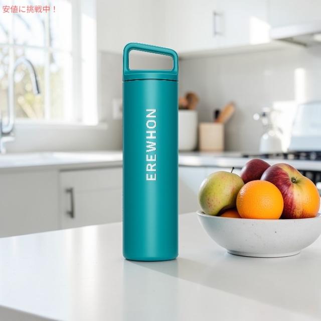 Erewhon エレウォン ウォーターボトル 水筒 広口 ステンレスボトル コースタルティール 20oz / 約591ml 保温 保冷 Wide Mouth Stainless Steel Bottle_2