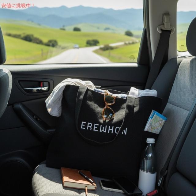 Erewhon エレウォン トラベルバッグ ブラック コットンキャンバス トートバッグ 小旅行 週末旅行 ビーチ Traveler Bag