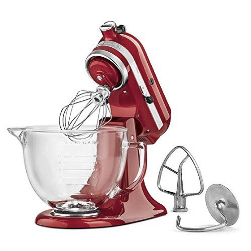 KitchenAid キッチンエイド KSM155GBCA 5クォート 4.75L アルチザンシリーズ ガラスボウル付き レッド