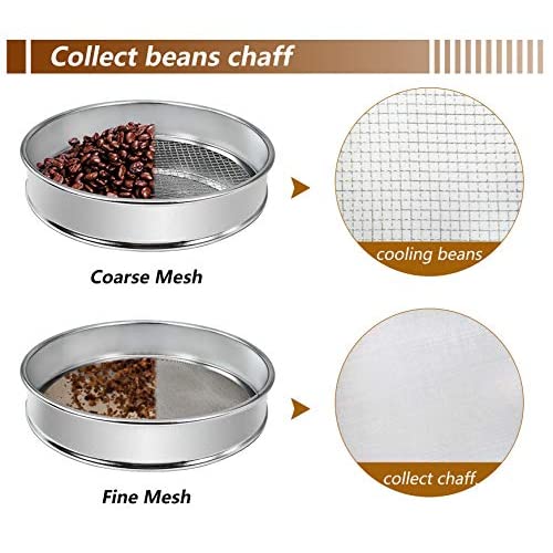 JIAWANSHUN 1.1lb コーヒー豆クーラー  チャフなし 家庭用コーヒー用 (110V, ブラック)