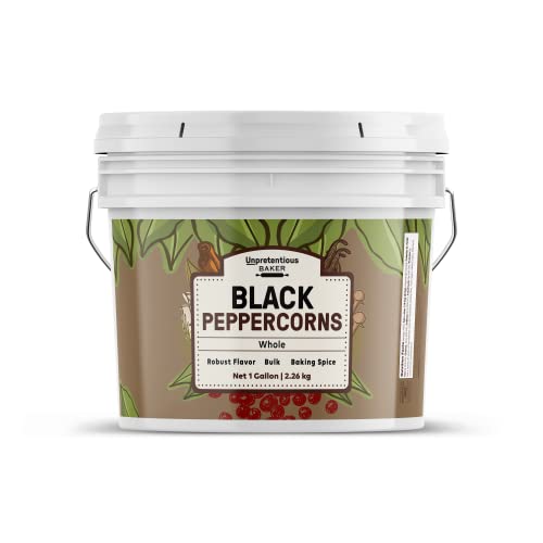 Unpretentious Baker のホール ブラック ペッパーコーン、1 ガロン、ペッパー ミル &amp; グラインダー リフィル