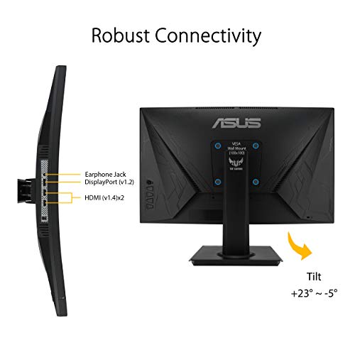 ASUS TUF Gaming 23.6インチ 1080P 曲面モニター (VG24VQE) - フル HD、165Hz BLACK_4