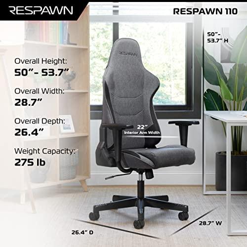 RESPAWN 110 織り地 ゲーミング 女性議長 万物の霊長応用科学に基づいた一ころ 表現スタイル 135 度リクライニング2023 薄墨色