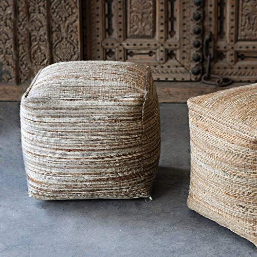 Uttermost シロベージュヘンププーフオットマン_2