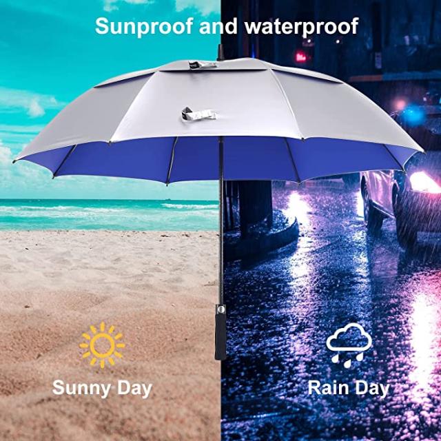 Doubwell UV保護 ゴルフ傘 62インチ 大型傘自動オープン 防風 頑丈