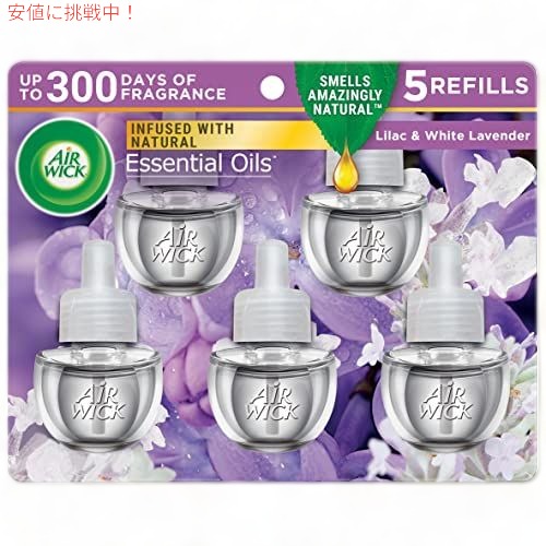 エアウィック プラグインの香りのオイルリフィル、5カラット、ライラック＆ホワイトラベンダー、芳香剤、エッセンシャルオイル、春のコレクション【AWEO】 5,012円