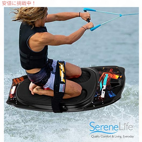 SereneLife セレナライフ マリンスポーツ ニーボード ウォーターボード ブラック レッド けん引ボート_5