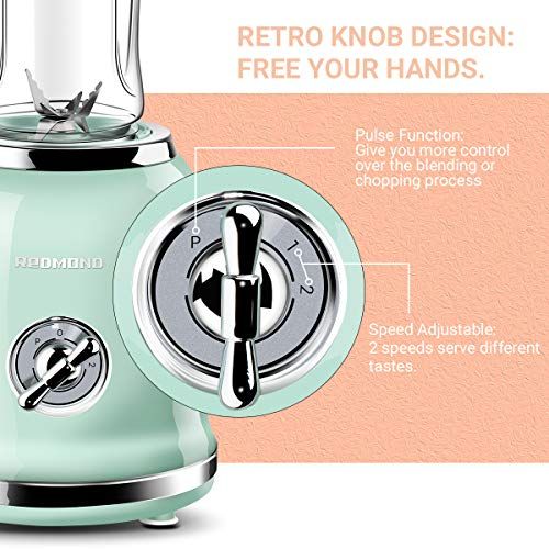 REDMOND パーソナルブレンダー、ポータブルボトル2個、速度制御と