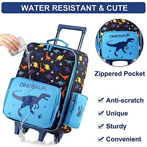 VASCHY 子供用ローリングトラベルキャリーオンスーツケースホイール