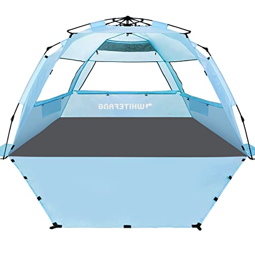 WhiteFang Deluxe XLポップアップビーチテントサンシェードシェルター、3 - 4人用