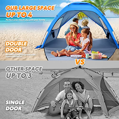 FEFLO ビーチテントサンシェードシェルター：3 - 4人用（ダブルドア） FEFLO ビーチテントサンシェードシェルター：3 - 4人用（ダブルドア