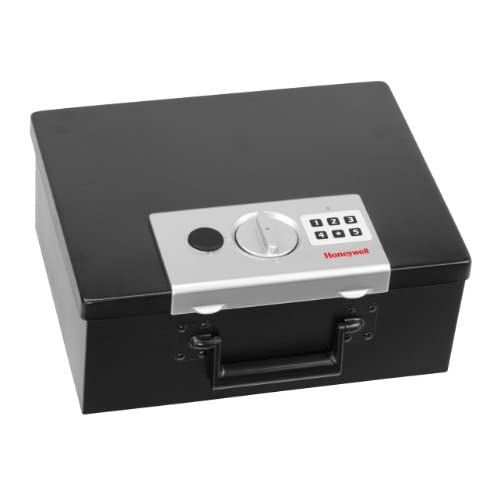 HONEYWELL 6108 デジタルロック付き耐火スチールセキュリティセーフボックス、0.26-キュービックフィート、ブラック_3