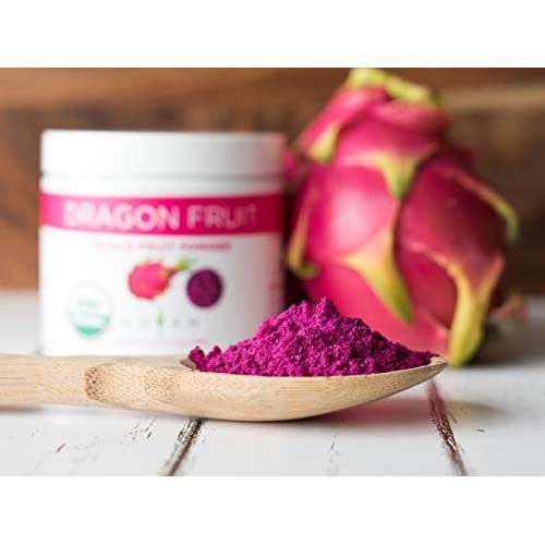 KOYAH オーガニックフリーズドライ ピンクドラゴンフルーツパウダー（1スクープ= 1/4カップフレッシュ）30サービング（しばしばピタヤと呼ばれる）、180 g（6.35オンス） KOYAH オーガニックフリーズドライ ピンクドラゴンフルーツパウダー（1