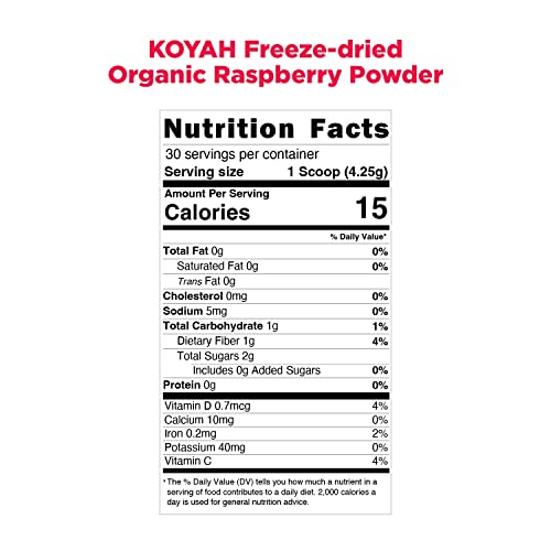 KOYAH 有機凍結乾燥ラズベリーパウダー（450ラズベリーに相当）全