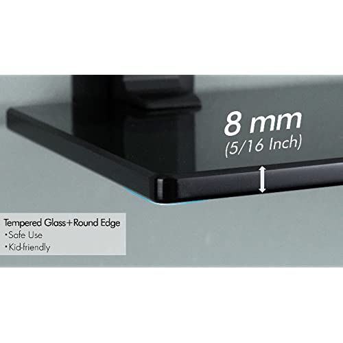 KES アルミ バスルーム ガラス棚 強化ガラス 長方形 1段 極厚 シルバー 壁掛け式 A4126A