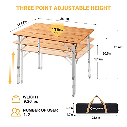 KingCamp 竹製折りたたみテーブル 1〜2人用の通販はau PAY マーケット