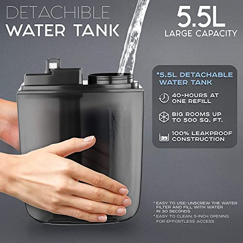 ヒュープロ 加湿器  5.5L 大容量 静音 フィルター付き