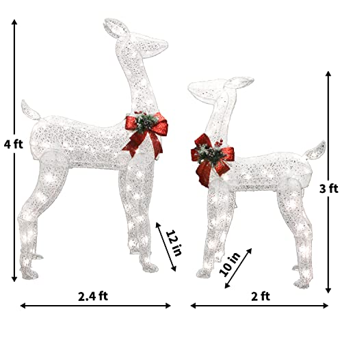 Joiedomi 2パック クリスマス トナカイ、雌鹿、子鹿 クリスマス イベント デコレーション_5
