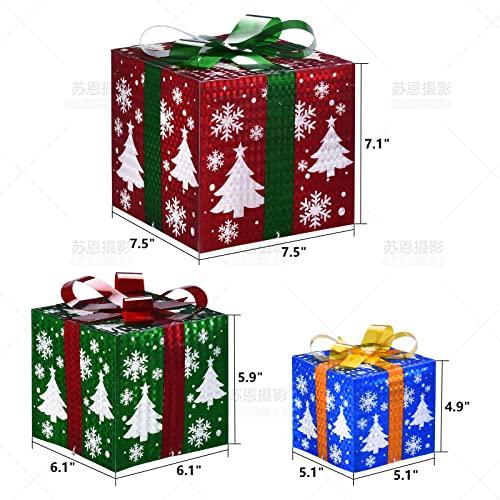 クリスマスの装飾用 クリスマスライト付きギフトボックス 3個セット クリスマスの飾り デコレーション Phreewill_2