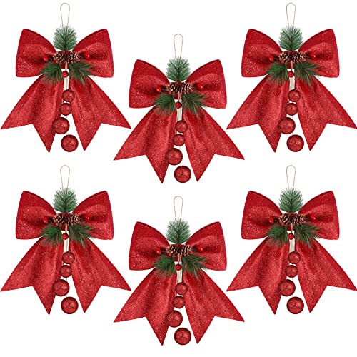 Aneco 6個パック クリスマス リボン10 x 12インチ