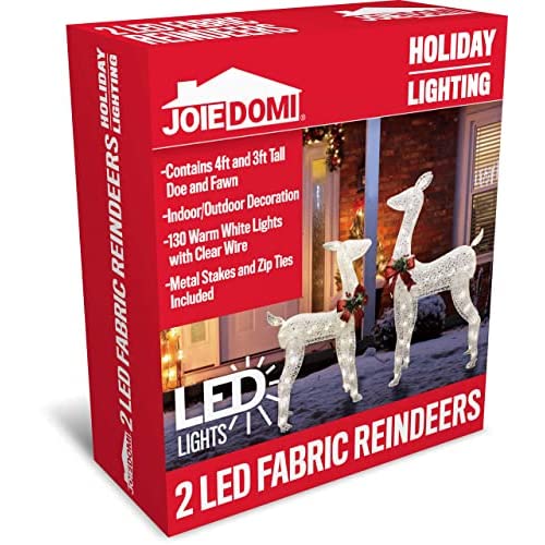 Joiedomi 2パック クリスマス トナカイ、雌鹿、子鹿 クリスマス イベント デコレーション_4