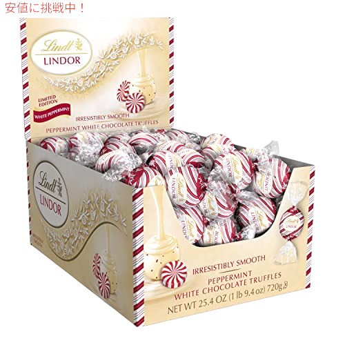 Lindt LINDOR ホリデー ホワイト チョコレート ペパーミント トリュフ 720g / 25.4 オンス 60個 8,224円