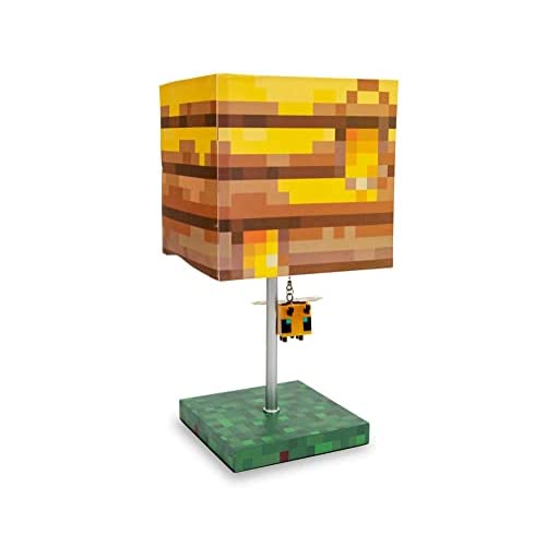 マインクラフト イエロー ビー ネスト ブロック デスク ランプ 3D ビー プラー付き