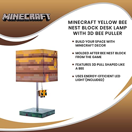 マインクラフト イエロー ビー ネスト ブロック デスク ランプ 3D ビー プラー付き_6