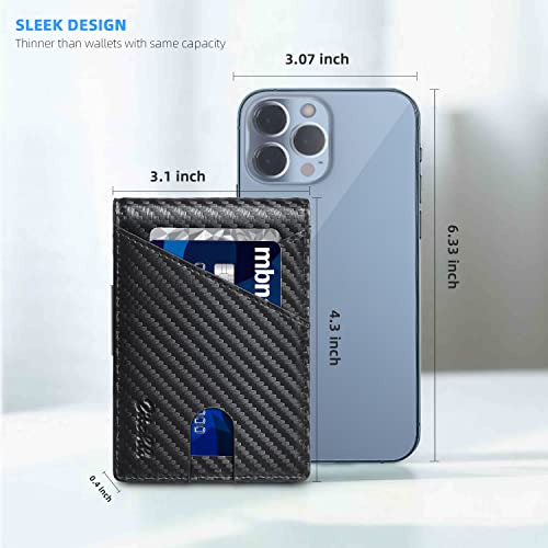 Zitahli スリム RFID ウォレット 二つ折りレザーウォレット ミニマリスト  IDウィンドウと12個のカードスロット付き