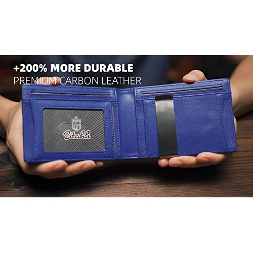 Zitahli スリム RFID ウォレット 二つ折りレザーウォレット ミニマリスト  IDウィンドウと12個のカードスロット付き